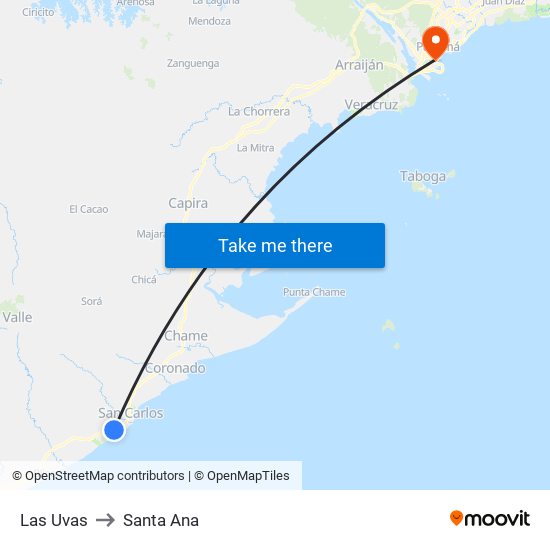 Las Uvas to Santa Ana map