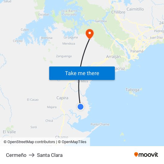 Cermeño to Santa Clara map