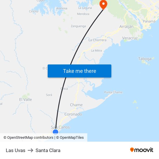 Las Uvas to Santa Clara map