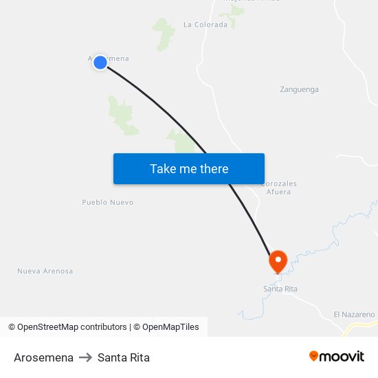 Arosemena to Santa Rita map