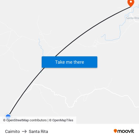 Caimito to Santa Rita map
