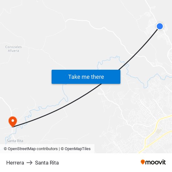 Herrera to Santa Rita map