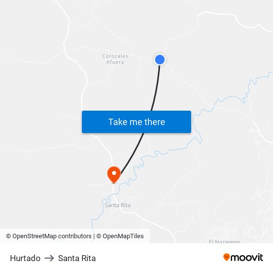 Hurtado to Santa Rita map