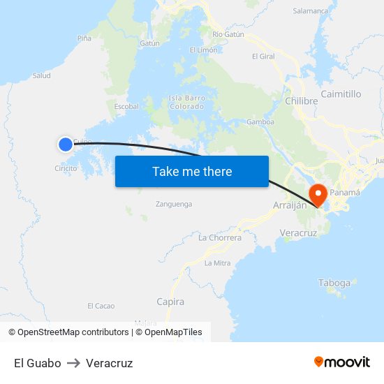 El Guabo to Veracruz map