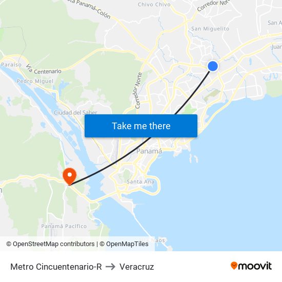 Metro Cincuentenario-R to Veracruz map