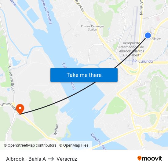 Albrook - Bahía A to Veracruz map