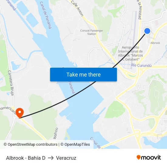 Albrook - Bahía D to Veracruz map