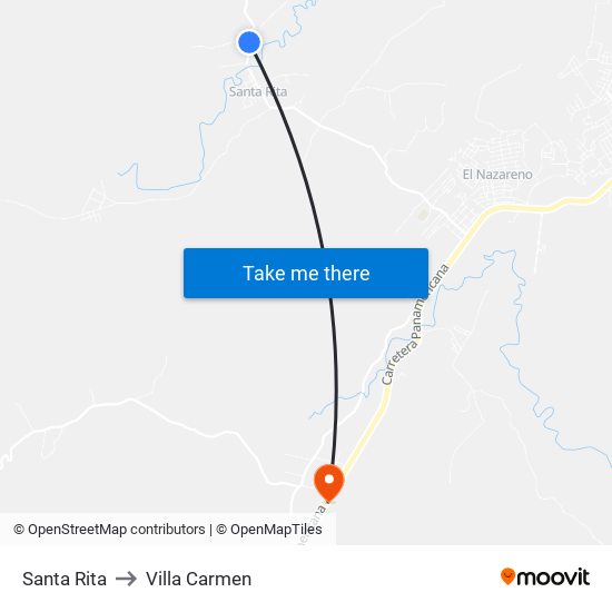 Santa Rita to Villa Carmen map