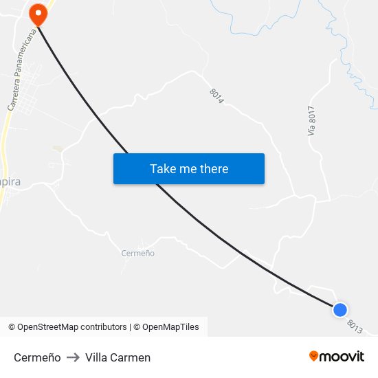Cermeño to Villa Carmen map