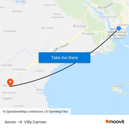 Ancón to Villa Carmen map