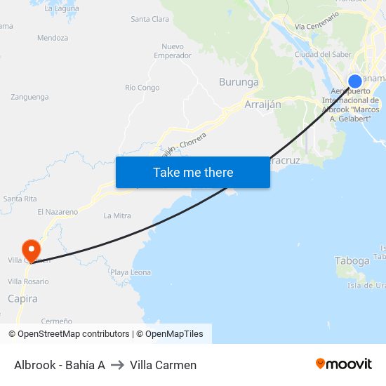 Albrook - Bahía A to Villa Carmen map