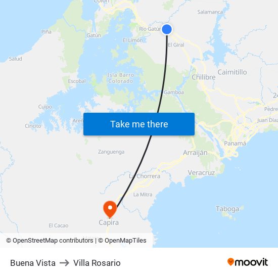 Buena Vista to Villa Rosario map