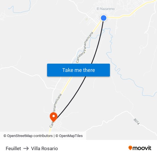 Feuillet to Villa Rosario map