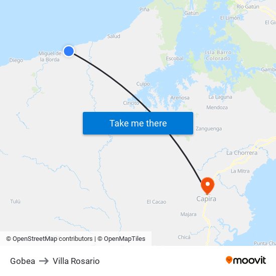 Gobea to Villa Rosario map