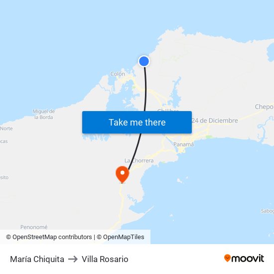 María Chiquita to Villa Rosario map