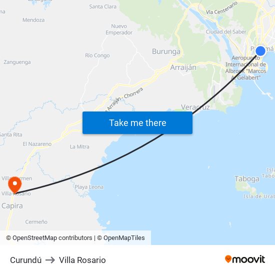 Curundú to Villa Rosario map