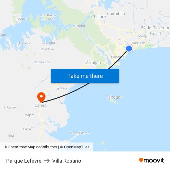 Parque Lefevre to Villa Rosario map