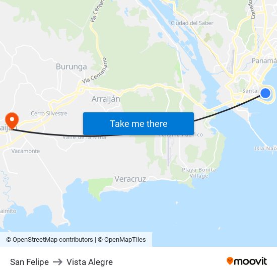 San Felipe to Vista Alegre map