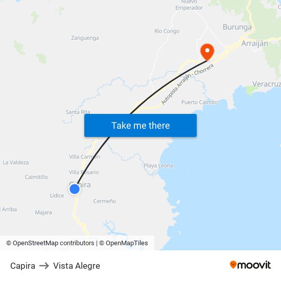 Capira to Vista Alegre map