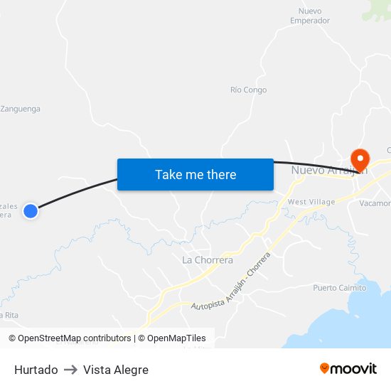 Hurtado to Vista Alegre map