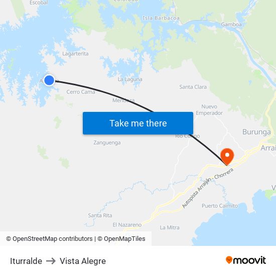 Iturralde to Vista Alegre map