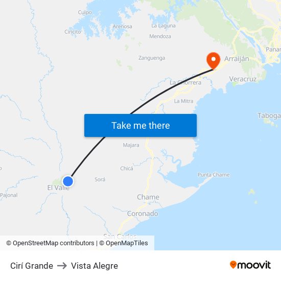 Cirí Grande to Vista Alegre map