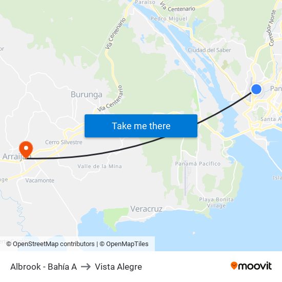 Albrook - Bahía A to Vista Alegre map