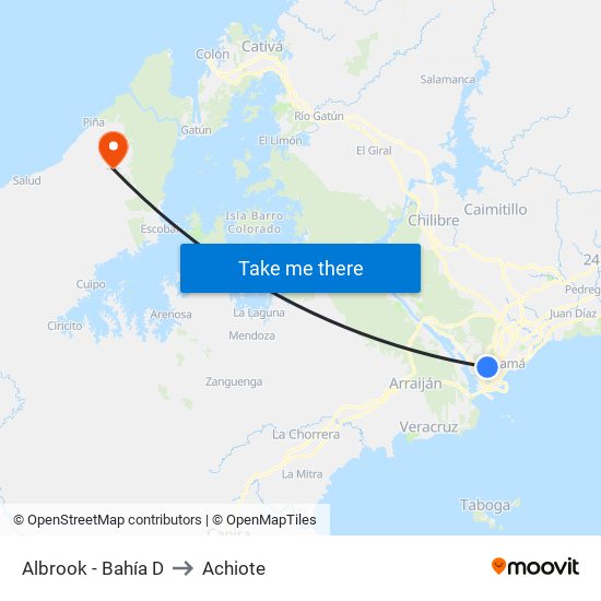 Albrook - Bahía D to Achiote map