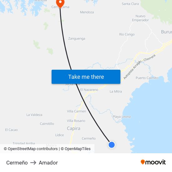 Cermeño to Amador map