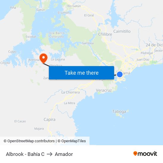 Albrook - Bahía C to Amador map