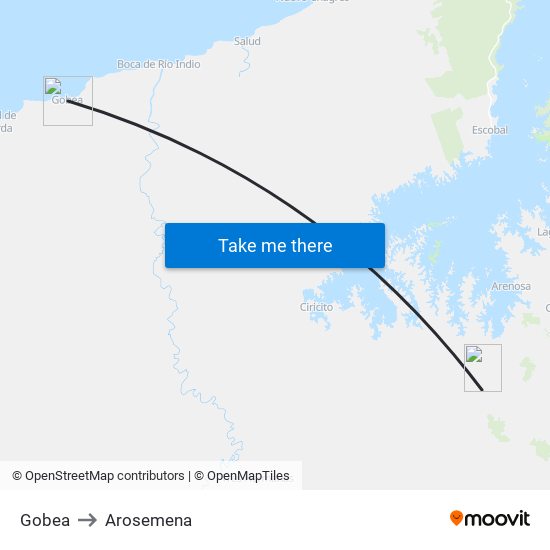 Gobea to Arosemena map