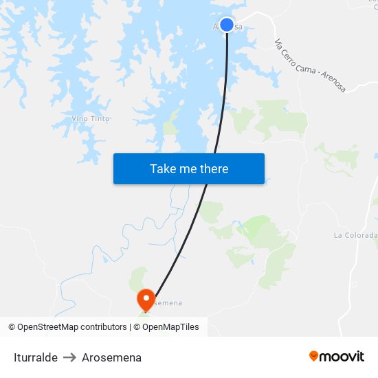 Iturralde to Arosemena map