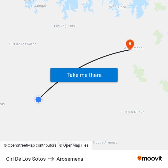 Cirí De Los Sotos to Arosemena map