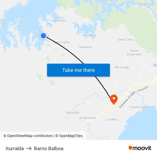 Iturralde to Barrio Balboa map