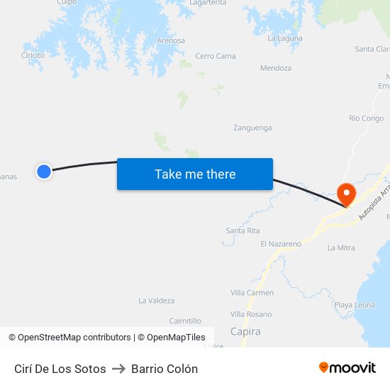 Cirí De Los Sotos to Barrio Colón map