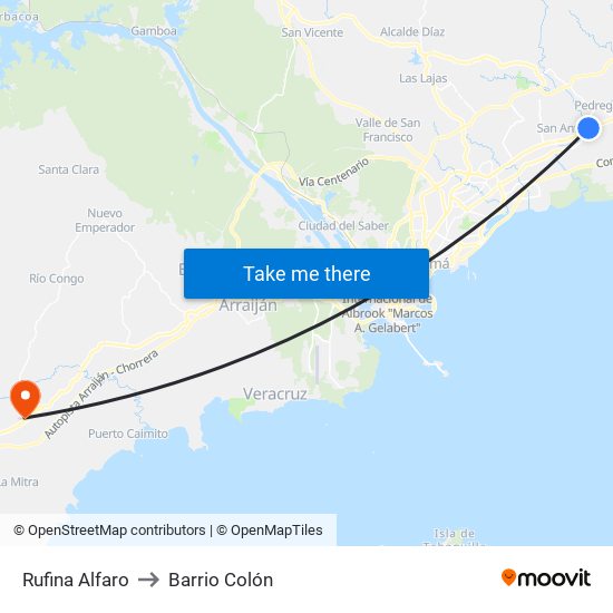 Rufina Alfaro to Barrio Colón map