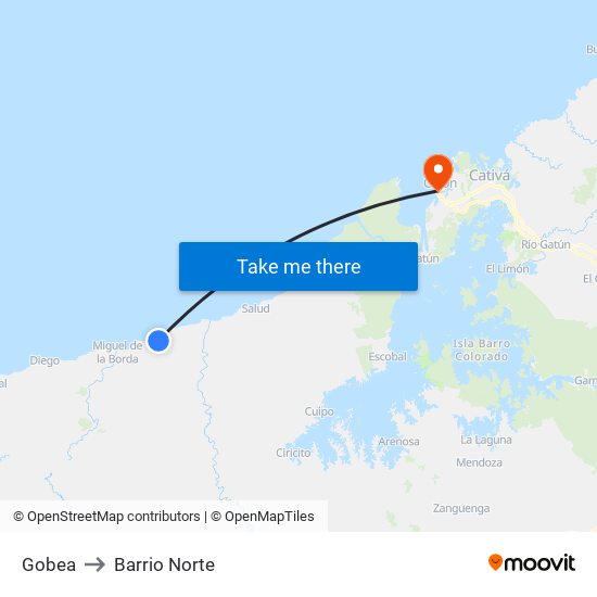 Gobea to Barrio Norte map