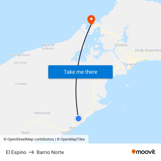 El Espino to Barrio Norte map