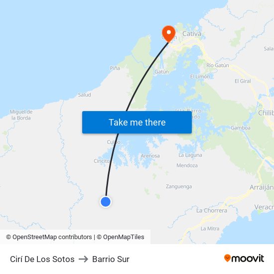 Cirí De Los Sotos to Barrio Sur map