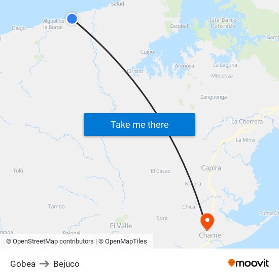 Gobea to Bejuco map