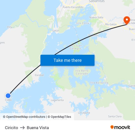 Ciricito to Buena Vista map