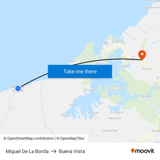 Miguel De La Borda to Buena Vista map