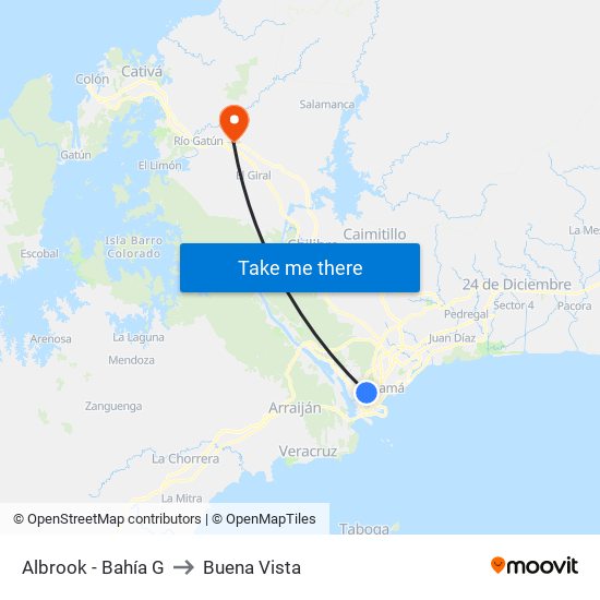 Albrook - Bahía G to Buena Vista map