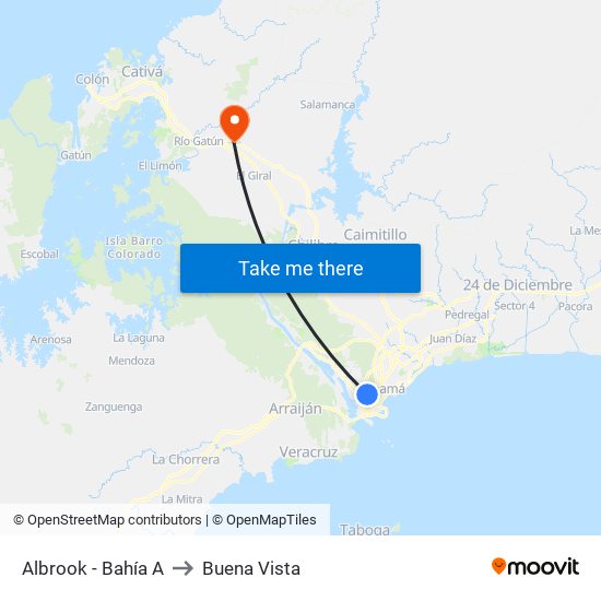 Albrook - Bahía A to Buena Vista map