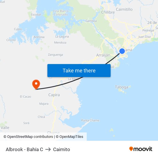 Albrook - Bahía C to Caimito map