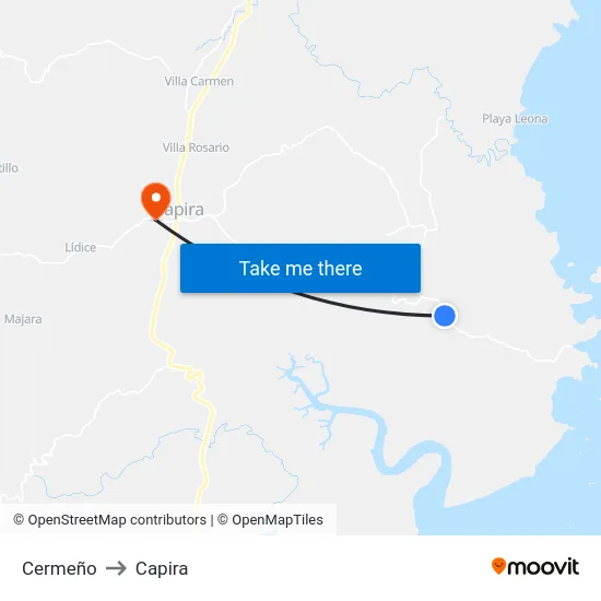 Cermeño to Capira map