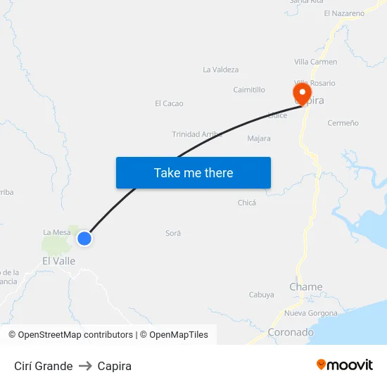 Cirí Grande to Capira map