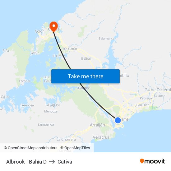 Albrook - Bahía D to Cativá map