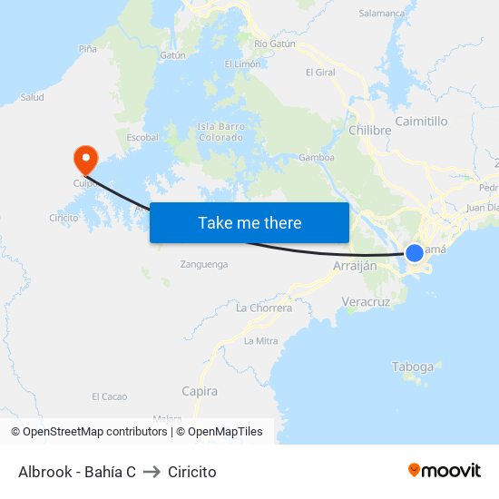 Albrook - Bahía C to Ciricito map