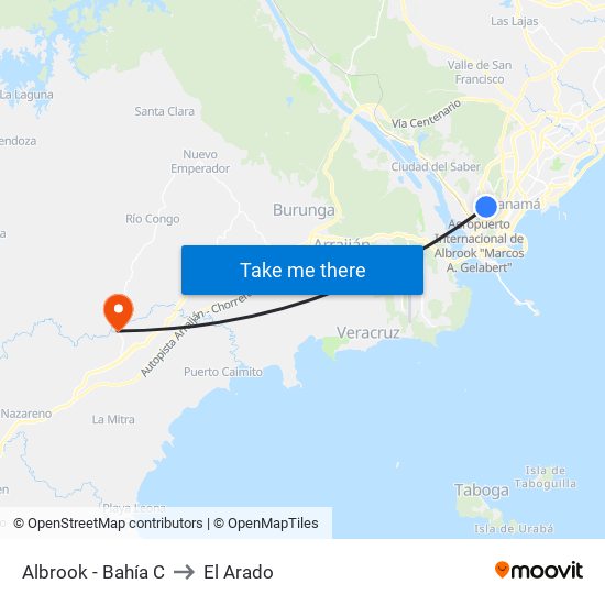 Albrook - Bahía C to El Arado map